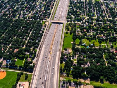 SH 121/183 at Hurstview Dr. looking east