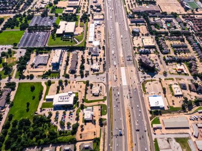 SH 121/183 at Forest Ridge Dr. looking east