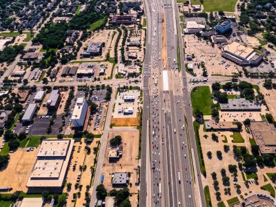 SH 121/183 at Central Dr. looking east