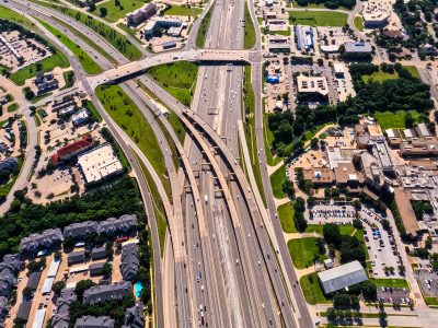 SH 121/183 at the SH 121/183 split looking east