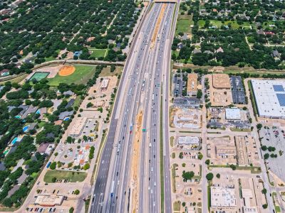 SH 121/183 between Precinct Line Rd. and Hurstview Dr. looking east