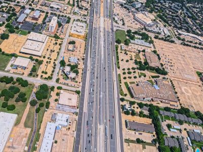SH 121/183 between Forest Ridge Dr. and Central Dr. looking east