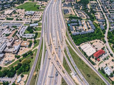 SH 121/183 at the SH 121/183 split looking west