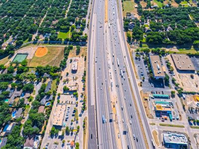 SH 121/183 between Precinct Line Rd. and Hurstview Dr. looking east