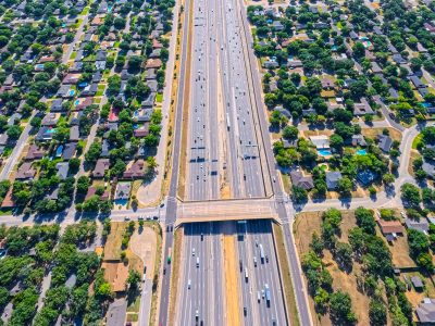 SH 121/183 at Hurstview Dr. looking east