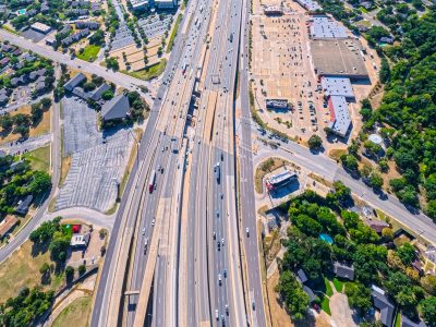 SH 121/183 at Bedford Rd. looking east