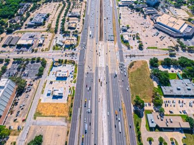 SH 121/183 at Central Dr. looking east