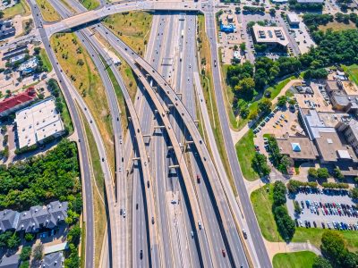 SH 121/183 at the SH 121/183 split looking east