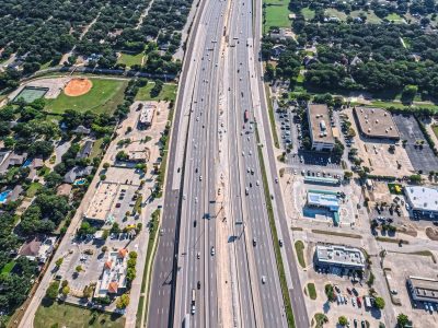 SH 121/183 between Precinct Line Rd. and Hurstview Dr. looking east