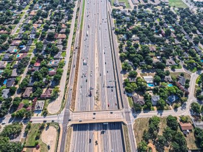 SH 121/183 at Hurstview Dr. looking east