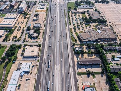 SH 121/183 between Forest Ridge Dr. and Central Dr. looking east