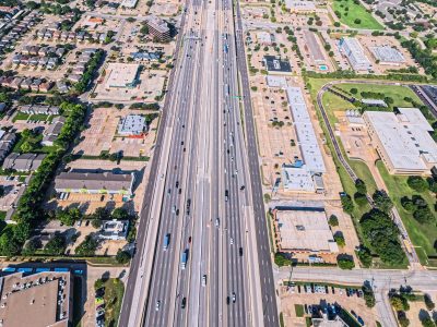 SH 121/183 between Central Dr. and Forest Ridge Dr. looking west