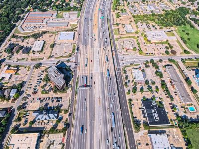 SH 121/183 at Forest Ridge Dr. looking west