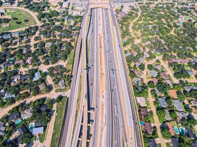 SH 121/183 between Bedford Rd. and Brown Trail looking west