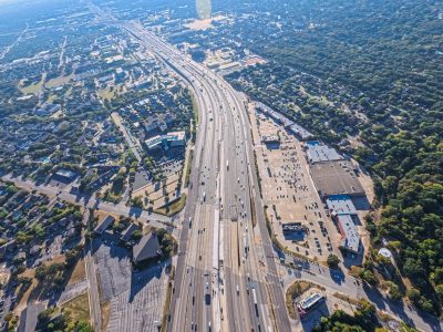 SH 121/183 at Bedford Rd. looking east