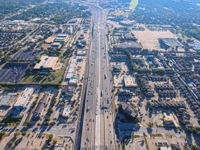 SH 121/183 at Forest Ridge Dr. looking east
