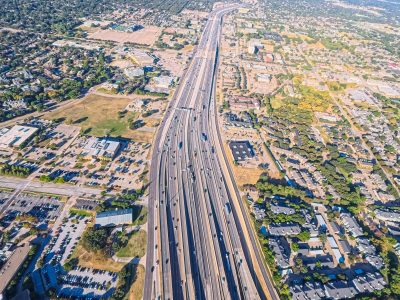 SH 121/183 just west of the SH 121/183 split looking west