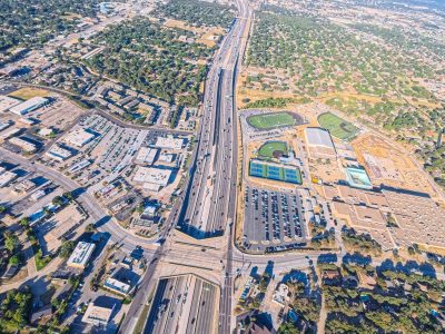 SH 121/183 at Brown Trail looking west