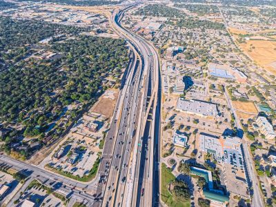 SH 121/183 at Precinct Line Rd. looking west