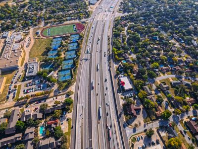 I-820 between Rufe Snow Dr. and Holiday Ln. looking east