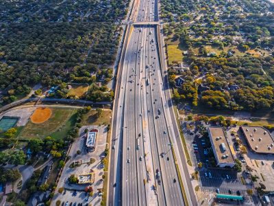 SH 121/183 between Precinct Line Rd. and Hurstview Dr. looking east