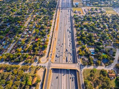 SH 121/183 at Hurstview Dr. looking east