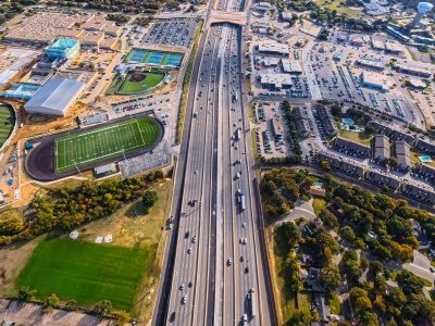 SH 121/183 between Norwood Dr. and Brown Trail looking east