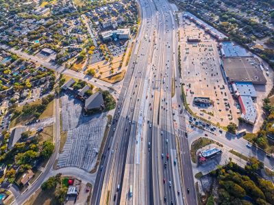 SH 121/183 at Bedford Rd. looking east