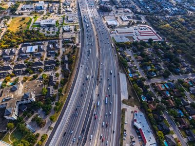 SH 121/183 between Bedford Rd. and Forest Ridge Dr. looking east