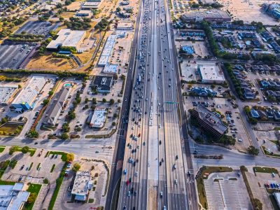 SH 121/183 at Forest Ridge Dr. looking east