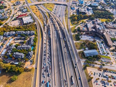 SH 121/183 at the SH 121/183 split looking east