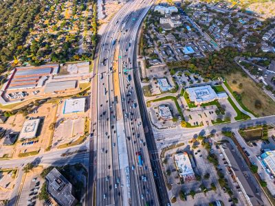 SH 121/183 at Forest Ridge Dr. looking west