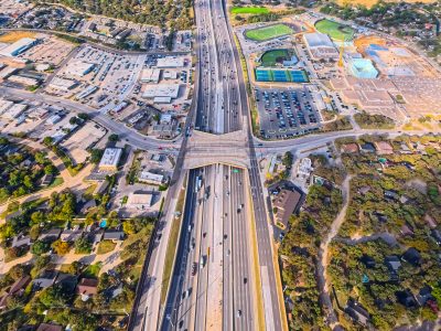 SH 121/183 at Brown Trail looking west