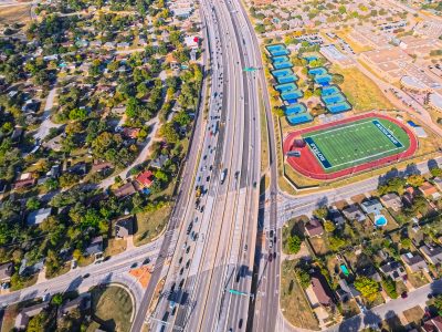 I-820 at Holiday Ln. looking west