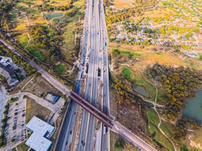 I-820 between Iron Horse Blvd. and Denton Hwy. 377 looking west