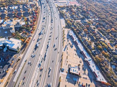 SH 121/183 between Bedford Rd. and Forest Ridge Dr. looking east