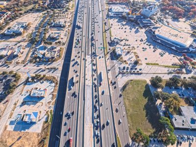 SH 121/183 at Central Dr. looking east