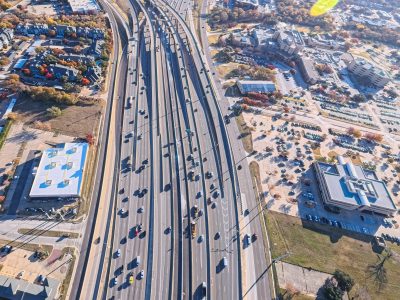 SH 121/183 between Central Dr. and the SH 121/183 split looking east