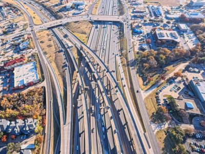 SH 121/183 at the SH 121/183 split looking east