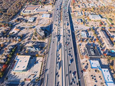 SH 121/183 at Forest Ridge Dr. looking west