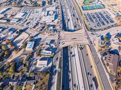 SH 121/183 at Brown Trail looking west