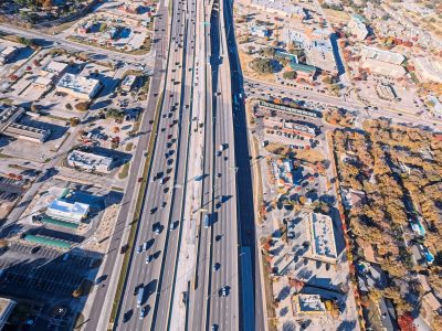 SH 121/183 at Precinct Line Rd. looking west