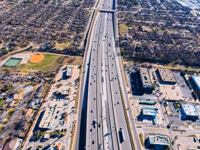SH 121/183 between Precinct Line Rd. and Hurstview Dr. looking east
