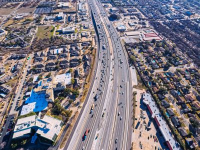 SH 121/183 between Bedford Rd. and Forest Ridge Dr. looking east 