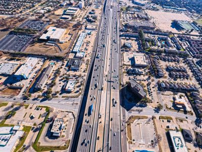 SH 121/183 at Forest Ridge Dr. looking east