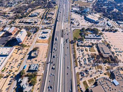 SH 121/183 at Central Dr. looking east