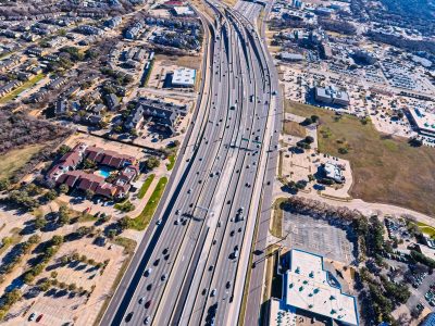 SH 121/183 between Central Dr. and the SH 121/183 split looking east