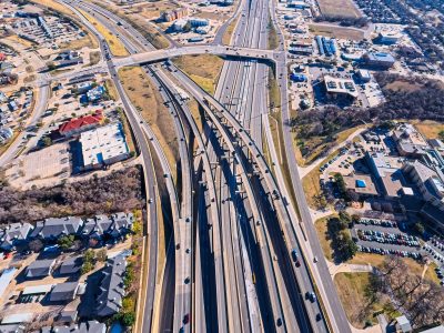 SH 121/183 at the SH 121/183 split looking east 