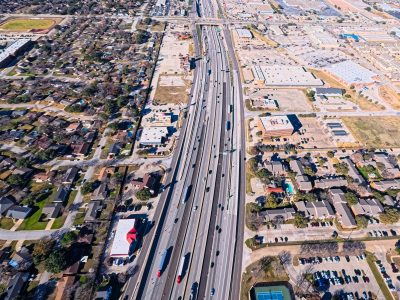 I-820 between Holiday Ln. and Rufe Snow Dr. looking west