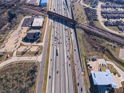 I-820 between Haltom Rd. and Denton Hwy. 377 looking east